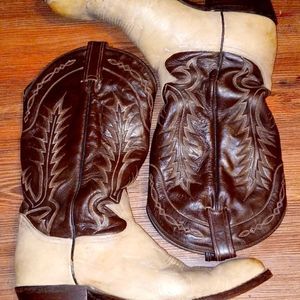 Men's Vintage Leather Tony Llamas size 9 brown/beige Boots